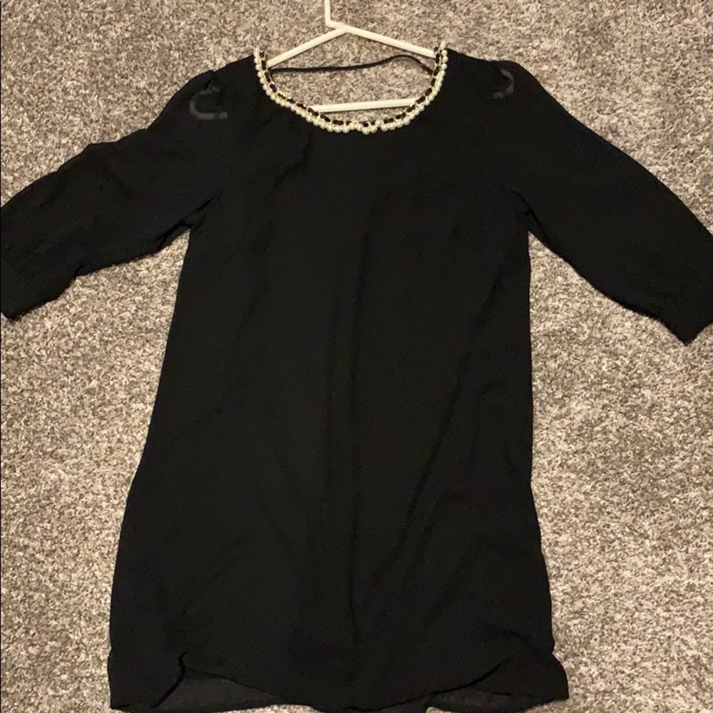 Black Dress with Pearl detailing